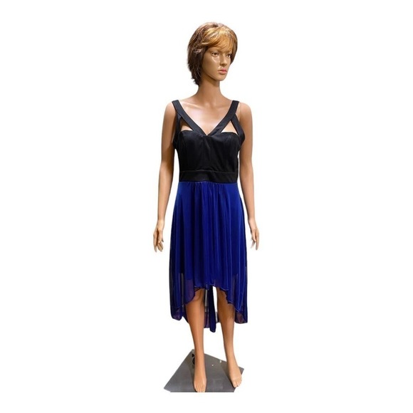 Cobalt, blue and black formal lined dress by Pompous Girly size large Vi… - Picture 1 of 5